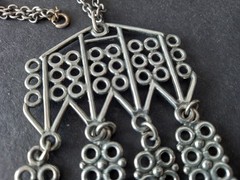 Vintage necklace/ pendant design K.M.J. Pewter Norway MCM 1960-1970s