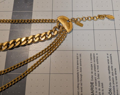 Vintage Monet Gold Tone Multi Strand Statement Necklace Adjustable Collar Bib