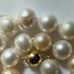 Choker Cultured Pearl 14k 9mm Ball Clasp 10mm Big Multicolor Pearls 16.5” Unused