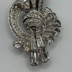 Vintage Eisenberg Original Fur Clip Sterling Silver Rhinestone Signed