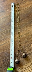 Vintage Boho / Lariat / Safari Wood & Brass Necklace w/Chunky Gold Toned Chain