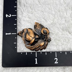 Vintage Copper Flower Brooch Pendant Art Nouveau Style 1.75″