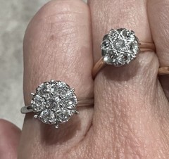 ESTATE HUGE VINTAGE FLOWER TOP DAISY TULIP PRINCESS RING 12K 13K 14K 15K
