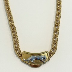 Jackie Collins Vintage 80’s Panther Gold Plated Two Tone Chain Link Necklace