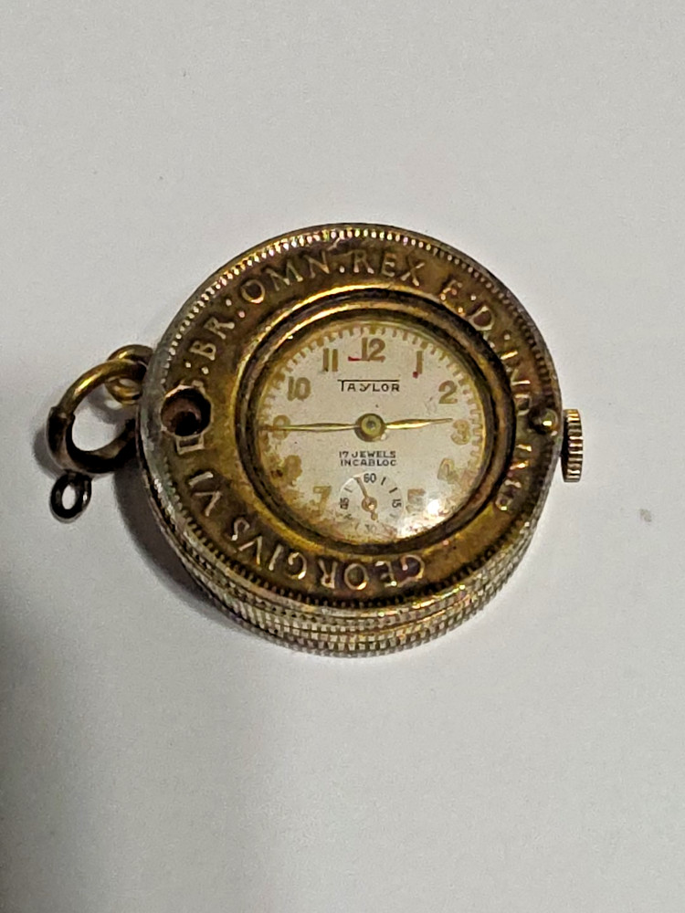 Vintage Taylor Pendant Watch Encased In 1942 Australian Florin. See Description