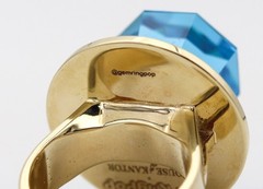 GEM RING POP Anthony Kantor Cocktail Ring In 14Kt Yellow Gold & 28 Ctw Blue