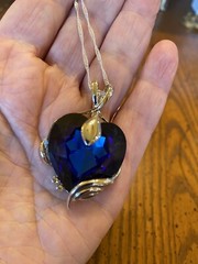 Blue Heart of the Ocean Titanic Necklace 925 Chain Stunning 12in Chain Valentine