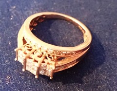 Antique⌛10K Rose Gold Princess Round & Baguette Diamond Ring💍Size 6 3/4💍1 CTTW
