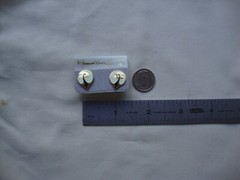 VINTAGE SAMUEL HUANG DESIGNER CLOISONNE PHOENIX BLACK WHITE ENAMEL STUD EARRINGS