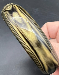 Vintage Black and Gold Metallic Swirl Bakelite Bangle Bracelet Tested 30g