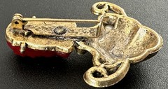 Vintage Selro Selini Asian Thai Princess Brooch Pin Faux Pearls Jewelry Unsigned