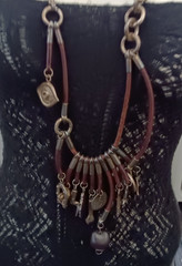 UNOde50 Rare Boho Leather Charm Necklace Statement Talismans Spiritual Unisex