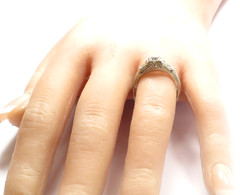 Antique Art Deco 1920’s Diamond Engagement 18KW Ring Size 8.5 UK-Q1/2 EGL USA