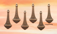 #0078 ANTIQUED GOLD PENDANT – EARRING DROP W/TOP HANG RING – 6 Pcs