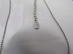 Vtg Cookie Lee bead chain with breast cancer / Love pendant necklace 747-9