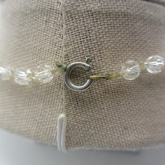 Vintage Glass Bead Necklace Graduated Faceted Crystal Choker 15 Inch