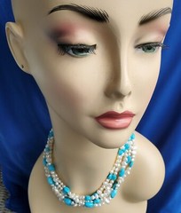 Original NATIVE American Artie YELLOWHORSE Turquoise STERLING SILVER Necklaces
