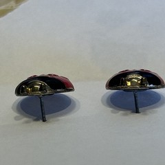 Vtg Lady Bug Enameled 1980’s Beetle Pierced Earrings Studs 1 Inch Unbranded