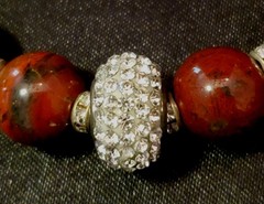 ESTATE Vintage Bracelet, Varied Jasper Beads, Pave’ Spacers, Copper & Gold Leaf