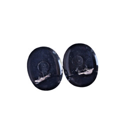 Vintage Black Metal Oval Clip-on Earrings w Colorful Polka dots EUC