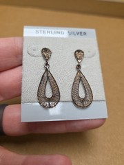Sterling 925 Silver Vintage Dangle Earrings **SEE PICS**