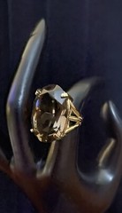 Vintage Judith Mc Cann Genuine smoky topaz Gold Filled ￼ Ring Adjustable ￼￼