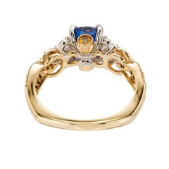 Krementz 2.46 Carat Sapphire Diamond Platinum Gold Engagement Ring