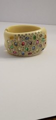 A 1950 Vintage Weiss Multi-Color Stone Thick Bracelet