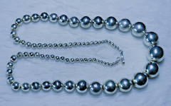 older,signed, grad. (4mm-24mm) Ball Bead Necklace