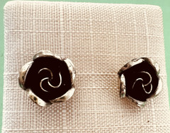 Vintage Mid-Century Modern Rose Post Earrings TEKA Germany 925 Sterling Silver