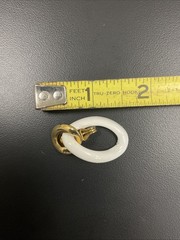 Vintage MONET Clip On Set Gold Tone & White Enamel/ Gold Texture Dangle Hoops