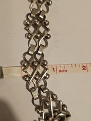 Dated 1957 .830 Silver Signed Erik Svane Swedish Art Deco Bracelet 7.5in #S56/08