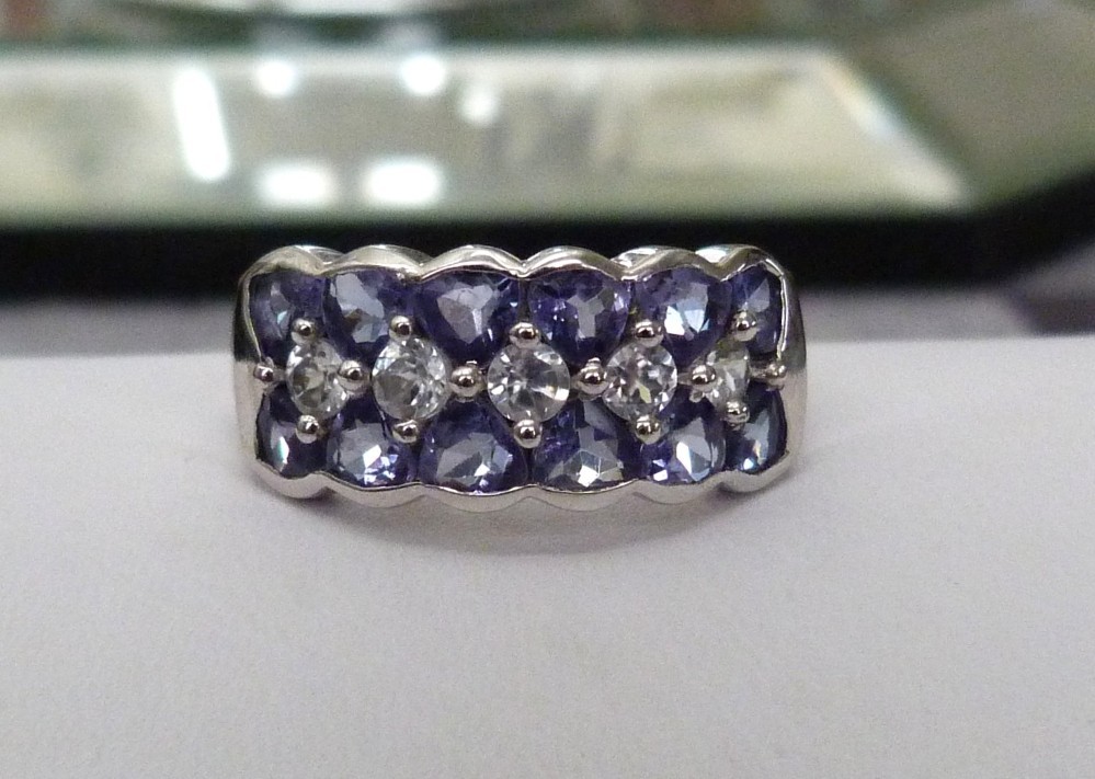 NEW 2.25 CARATS TOTAL WEIGHT TOURMALINE .5CT ZIRCON STERLING SILVER RING SIZE 10