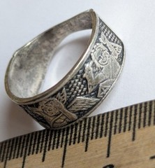 Vintage men’s ring sterling silver 925 Size 10 Weight 4.97 g. Ukrainian jewelry.