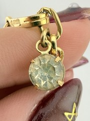 CROWN TRIFARI VINTAGE GOLDTONE RHINESTONE WOVEN 15” NECKLACE AS IS K836D
