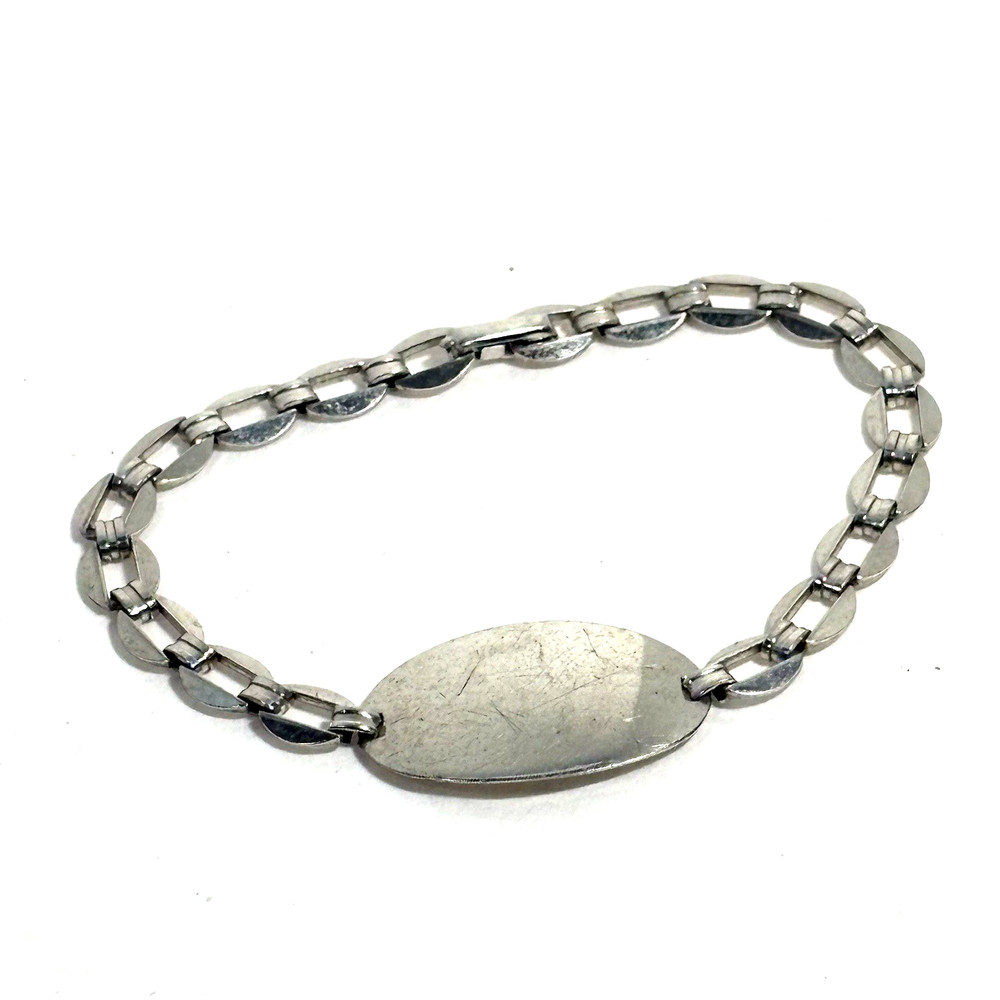 Vintage Signed FCC Sterling ID Bracelet Engravable 7″