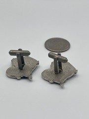 Vintage Hickok Silver Tone Koi Carp Fish Cufflinks 3D Sculptural