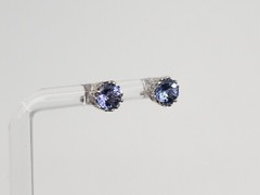 NEW $5000 2ct Natural Tanzanite VS H Diamond 18k White Gold ETERNITY Earrings