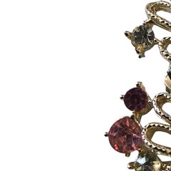 Vintage Coro Pink Rhinestone Necklace Gold Tone 1950s 1960s Pinecone Extender