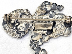 Sterling Silver Precious Moments Many Hearts Brooch Little Girl Mexico PMI VTG