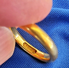 Original 22 KARAT SOLID GOLD Deco Wedding Band Size 7 Anniversary Ring 6.31 Gram