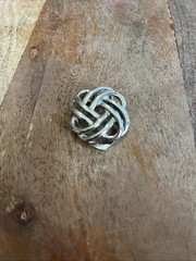 Double Love Knot Scarf Clip Vintage Silver Tone Lieba USA 1.25in