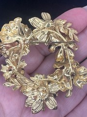 Vintage Enameled Uranium Made In Austria Brooch And Earrings Set