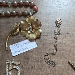 Vintage Junk Jewelry Lot Lisner Monet Goldette Austria Alapaca Silver