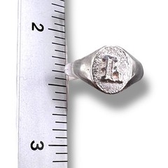 Initial Letter L Signet 925 Sterling Silver Child Woman Pinky Ring Size 3.25
