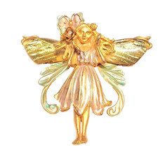 Kirk’s Folly Fairy Pendant or Brooch Pin No Charms 2 5/8th”