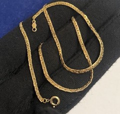 Elegant 2.2mm Gold Filled Necklace 16” Boomerang C Link GF VTG EDWARDIAN 4.4g