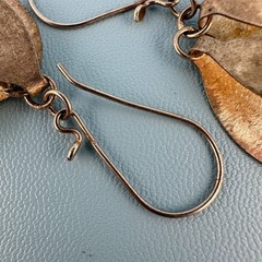 Vintage Sterling Silver Dangle Earrings Oval Disc Modernist Pierced French Wire