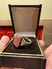 Vtg Antique Carnelian Woman’s Face Intaglio Signet Gold Tone Ring Sz 7