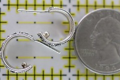 VINTAGE WIRE WORK STERLING SILVER 3/4 HOOP EARRINGS 925 PRETTY HOOPS